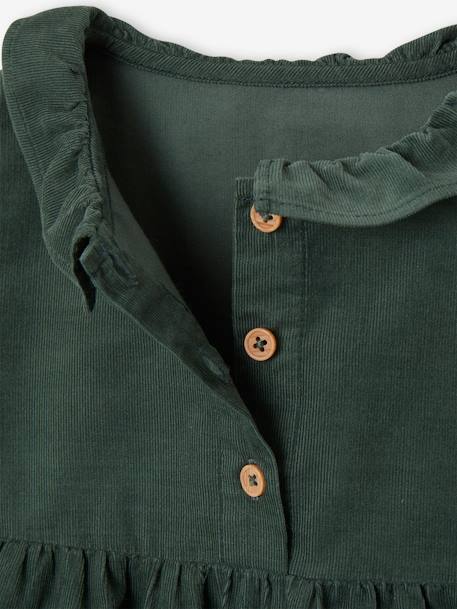 Robe à collerette en velours milleraies bébé vert sapin 3 - vertbaudet enfant 