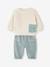 Ensemble bébé sweat peluche + pantalon velours vert d'eau 1 - vertbaudet enfant 