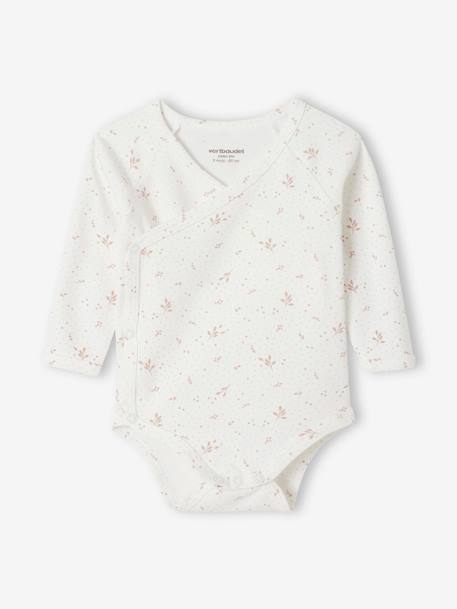 Lot 5 bodies 'coeur' manches longues ouverture naissance bébé en coton bio rose pâle 3 - vertbaudet enfant 