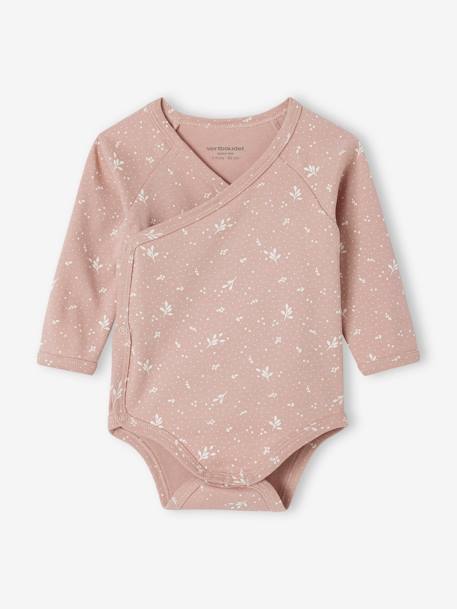 Lot 5 bodies 'coeur' manches longues ouverture naissance bébé en coton bio rose pâle 4 - vertbaudet enfant 