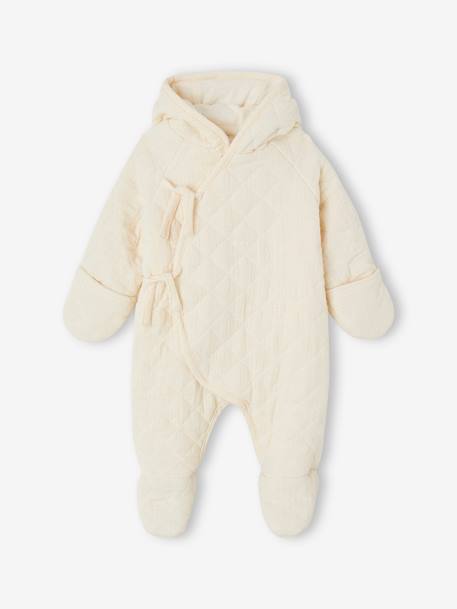 Combipilote bébé mixte en gaze de coton écru 1 - vertbaudet enfant 