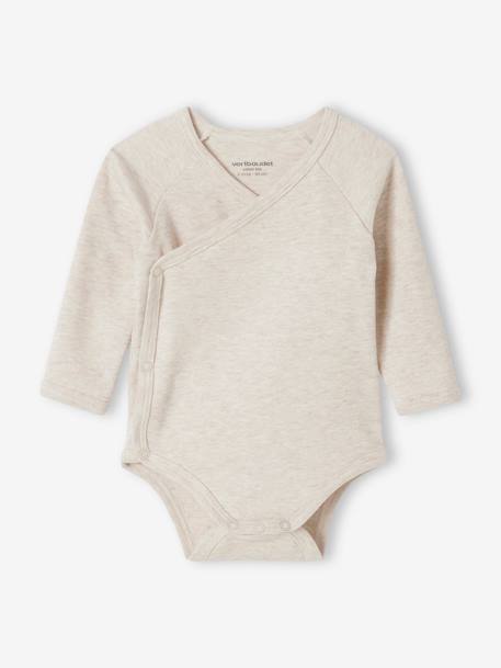 Lot 5 bodies 'coeur' manches longues ouverture naissance bébé en coton bio rose pâle 6 - vertbaudet enfant 