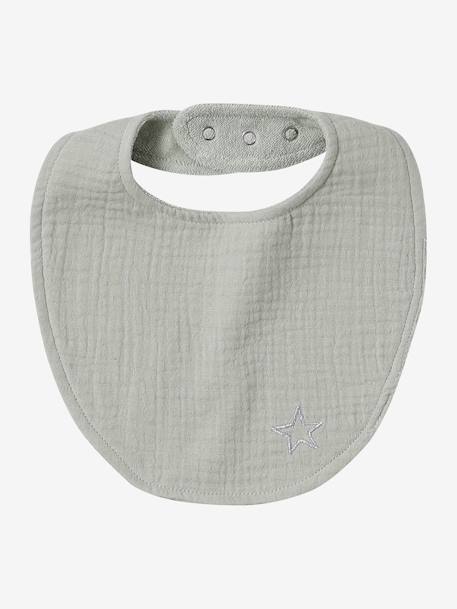 Lot 3 bavoirs naissance en gaze de coton lot bleu+lot rose 3 - vertbaudet enfant 