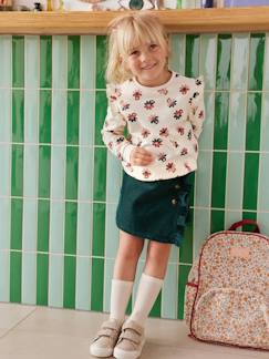 Jupe-short fille en velours effet portefeuille  - vertbaudet enfant