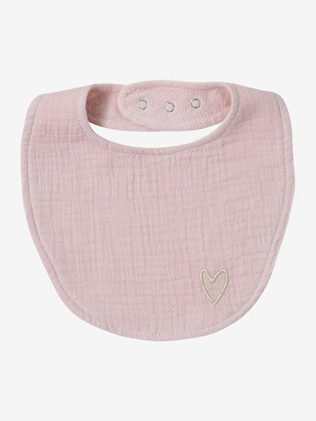 Lot 3 bavoirs naissance en gaze de coton lot bleu+lot rose 12 - vertbaudet enfant 