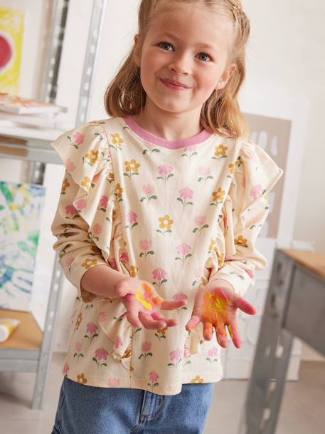 T-shirt à volants manches longues fille vanille 5 - vertbaudet enfant 