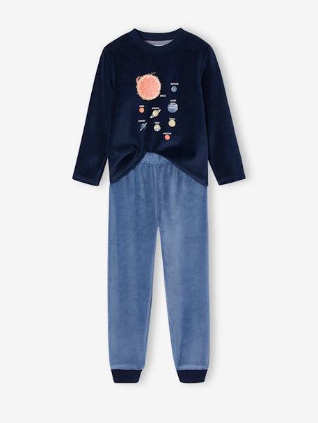 Lot de 2 pyjamas  garçon velours Espace marine 2 - vertbaudet enfant 