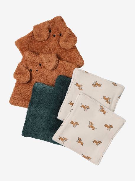 Lot 6 lingettes lavables Achille+Lovely Leo+Minisaurus 2 - vertbaudet enfant 