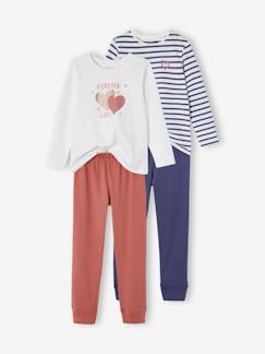 -Lot 2 de pyjamas fille coeurs 