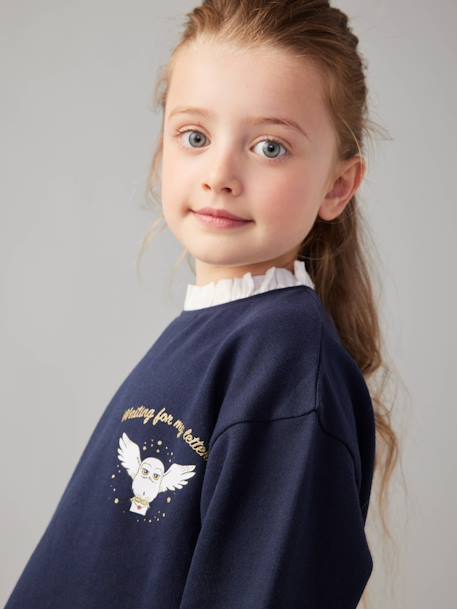 Robe sweat preppy motif Hedwige Harry Potter fille marine 2 - vertbaudet enfant 