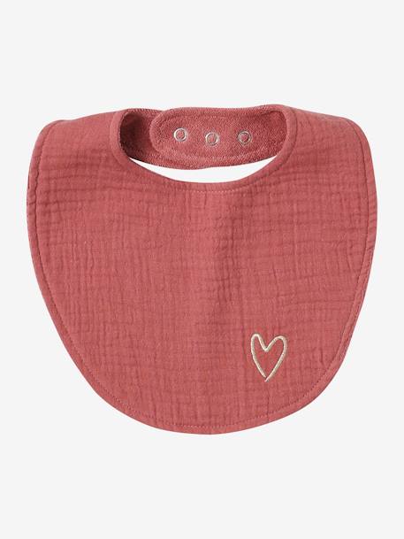 Lot 3 bavoirs naissance en gaze de coton lot bleu+lot rose 11 - vertbaudet enfant 
