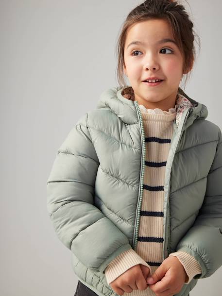 VERTBAUDET Doudoune Légère Brillante Fille Arc-en-Ciel - Capuche - Chaud Et Déperlant - 8 Ans