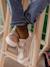 Baskets enfant fille cuir à scratchs bordeaux+or+rose 6 - vertbaudet enfant 