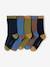Lot de 5 paires de chaussettes en côtes bicolores garçon bleu nuit 1 - vertbaudet enfant 