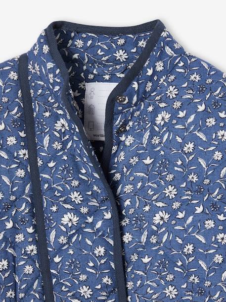 Veste à fleurs matelassée doublée sherpa fille bleu imprimé 4 - vertbaudet enfant 