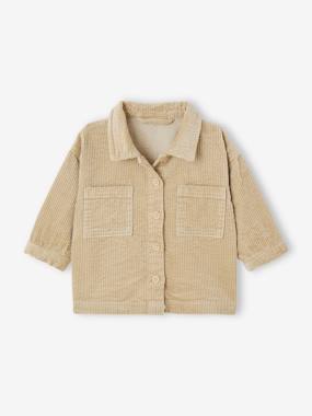 Chemise Bébé En Velours Vichy - Manches Longues, Boutonnée Devant - 100% Coton, Vertbaudet