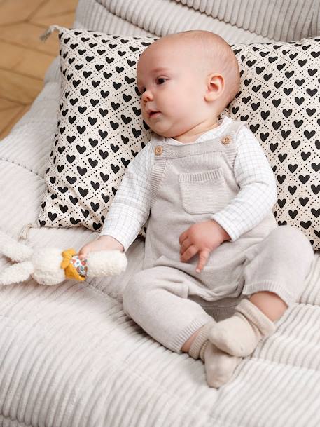 Salopette en tricot bébé beige chiné 1 - vertbaudet enfant 
