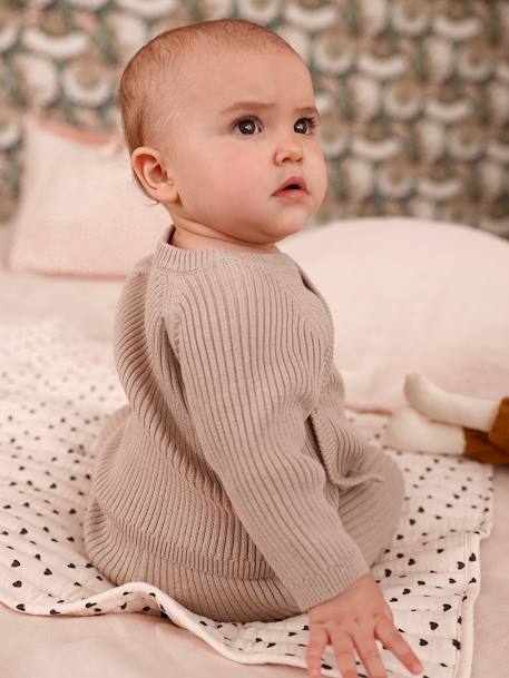 Gilet brassière bébé en tricot beige 6 - vertbaudet enfant 