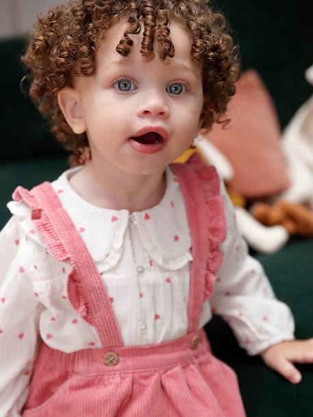 Blouse bébé fille coeurs en gaze de coton écru 1 - vertbaudet enfant 