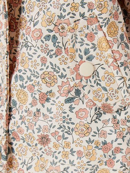 Ciré à capuche bébé fille imprimé fleurs et doublé bleu nuit+rose imprimé 8 - vertbaudet enfant 