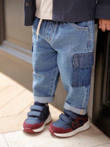 Baskets enfant garçon synthétique à scratchs lot bleu+marine 7 - vertbaudet enfant 