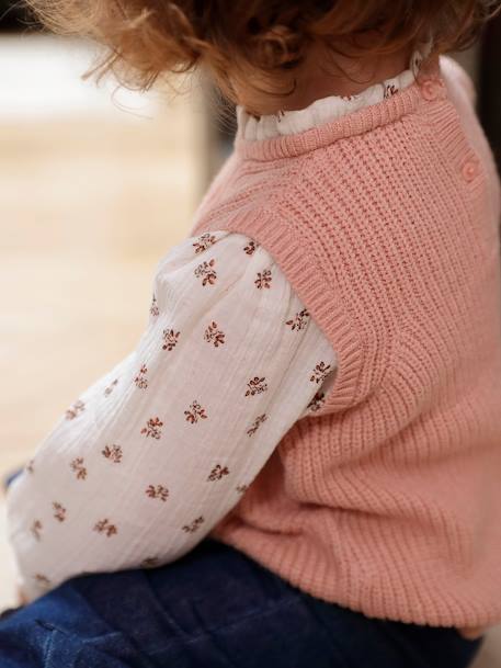 Pull 2 en 1 bébé bleu ciel+rose poudré 9 - vertbaudet enfant 