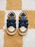 Baskets bébé garçon en cuir à scratchs bleu grisé+écru 12 - vertbaudet enfant 