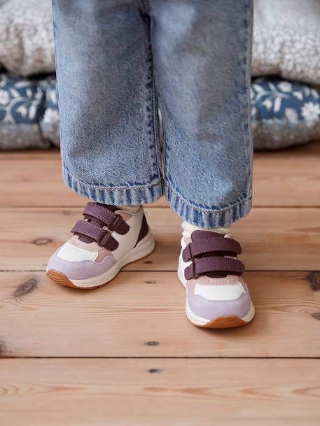 Baskets enfant fille synthétique à scratchs lot violet+marine 1 - vertbaudet enfant 