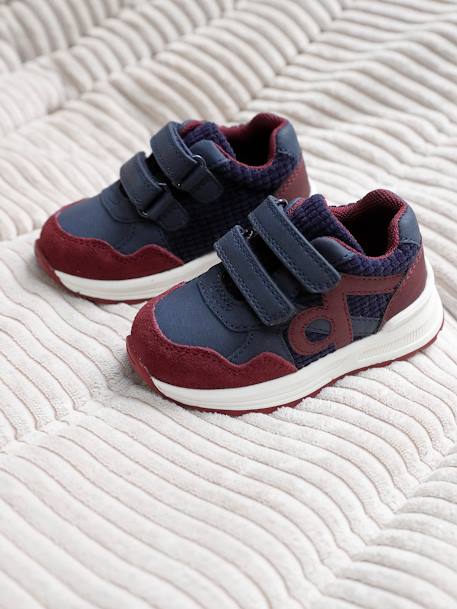 Baskets enfant garçon synthétique à scratchs lot bleu+marine 2 - vertbaudet enfant 