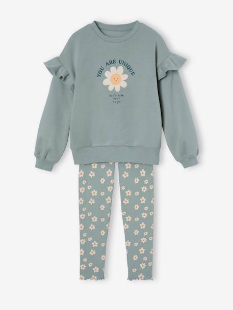 Ensemble Sport Fille Sweat + Pantalon 3-14 Ans - Survêtement Confortable Mode Enfant