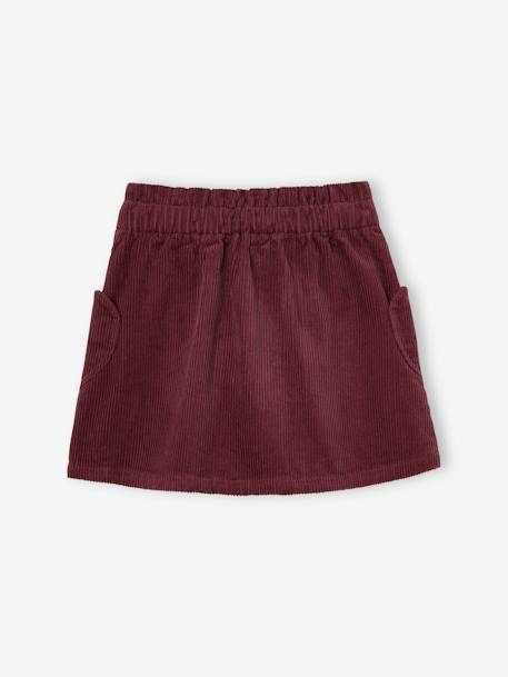 Jupe en velours poches coeur fille anthracite+mauve 5 - vertbaudet enfant 