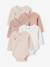 Lot 5 bodies 'coeur' manches longues ouverture naissance bébé en coton bio rose pâle 1 - vertbaudet enfant 