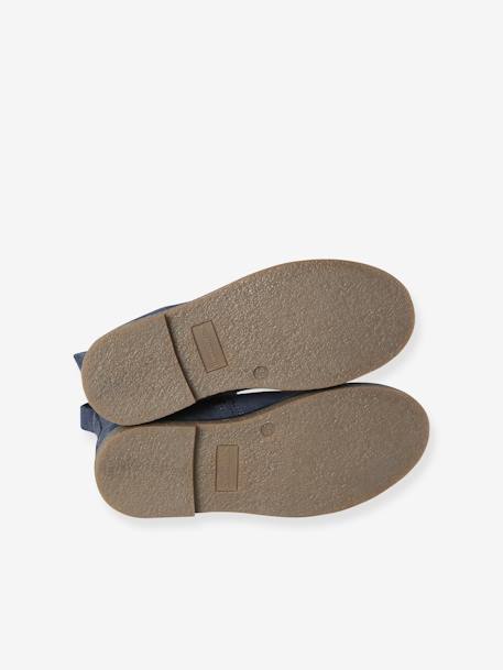 Boots enfant fille cuir élastiquées et zippées marine+or 5 - vertbaudet enfant 