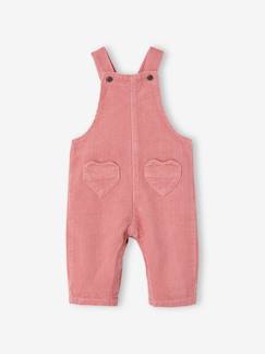 -Salopette bébé en velours côtelé poches coeur