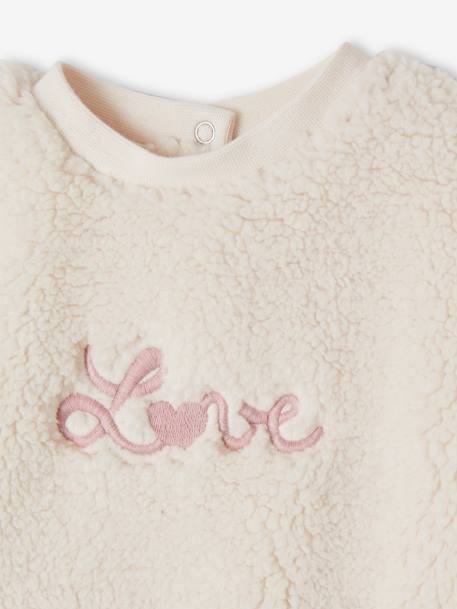 VERTBAUDET Sweat Bébé Sherpa Doux – Pull Chaud Nounours Avec Poche Contraste