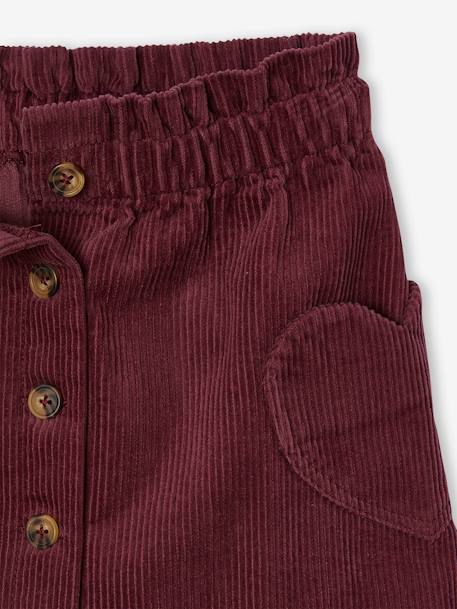 Jupe en velours poches coeur fille anthracite+mauve 6 - vertbaudet enfant 