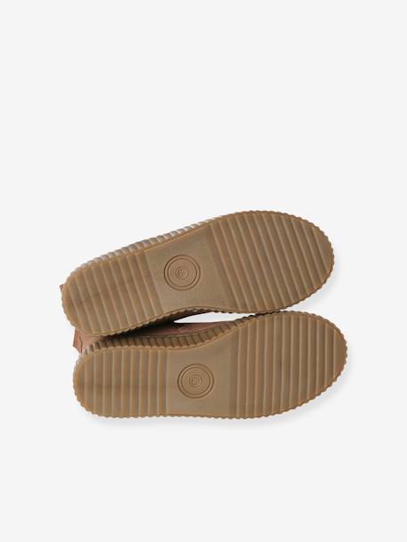 Boots fille cuir zippées et élastiquées beige+camel+marine 11 - vertbaudet enfant 