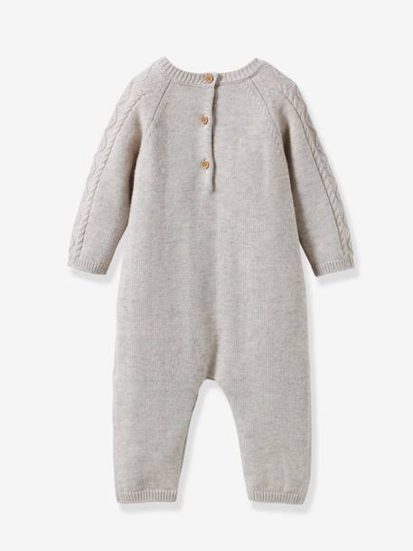 Combinaison en tricot bébé beige chiné 2 - vertbaudet enfant 