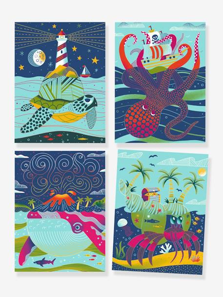 Cartes à gratter dessus-dessous multicolore 2 - vertbaudet enfant 