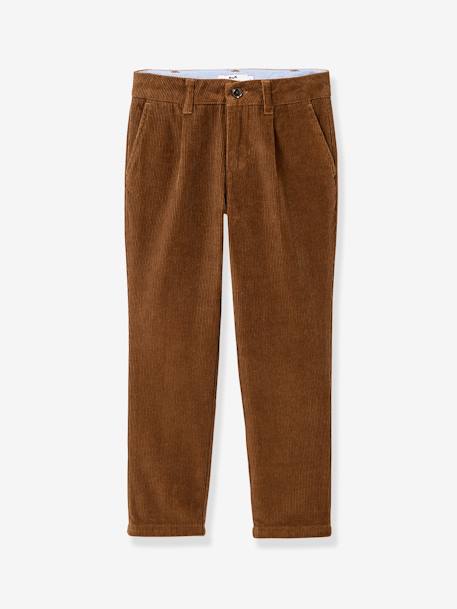 Pantalon chino velours marron 1 - vertbaudet enfant 