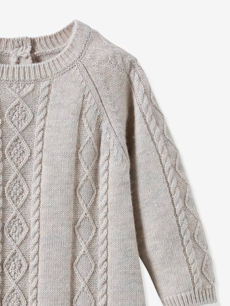Combinaison en tricot bébé beige chiné 3 - vertbaudet enfant 
