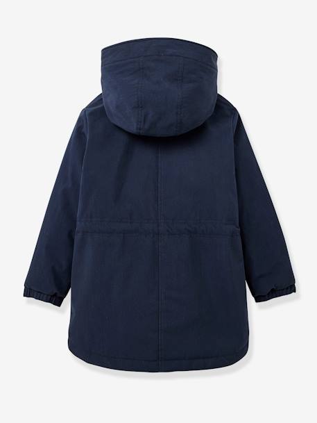 Parka fille doublée imitation fourrure marine+rose 2 - vertbaudet enfant 