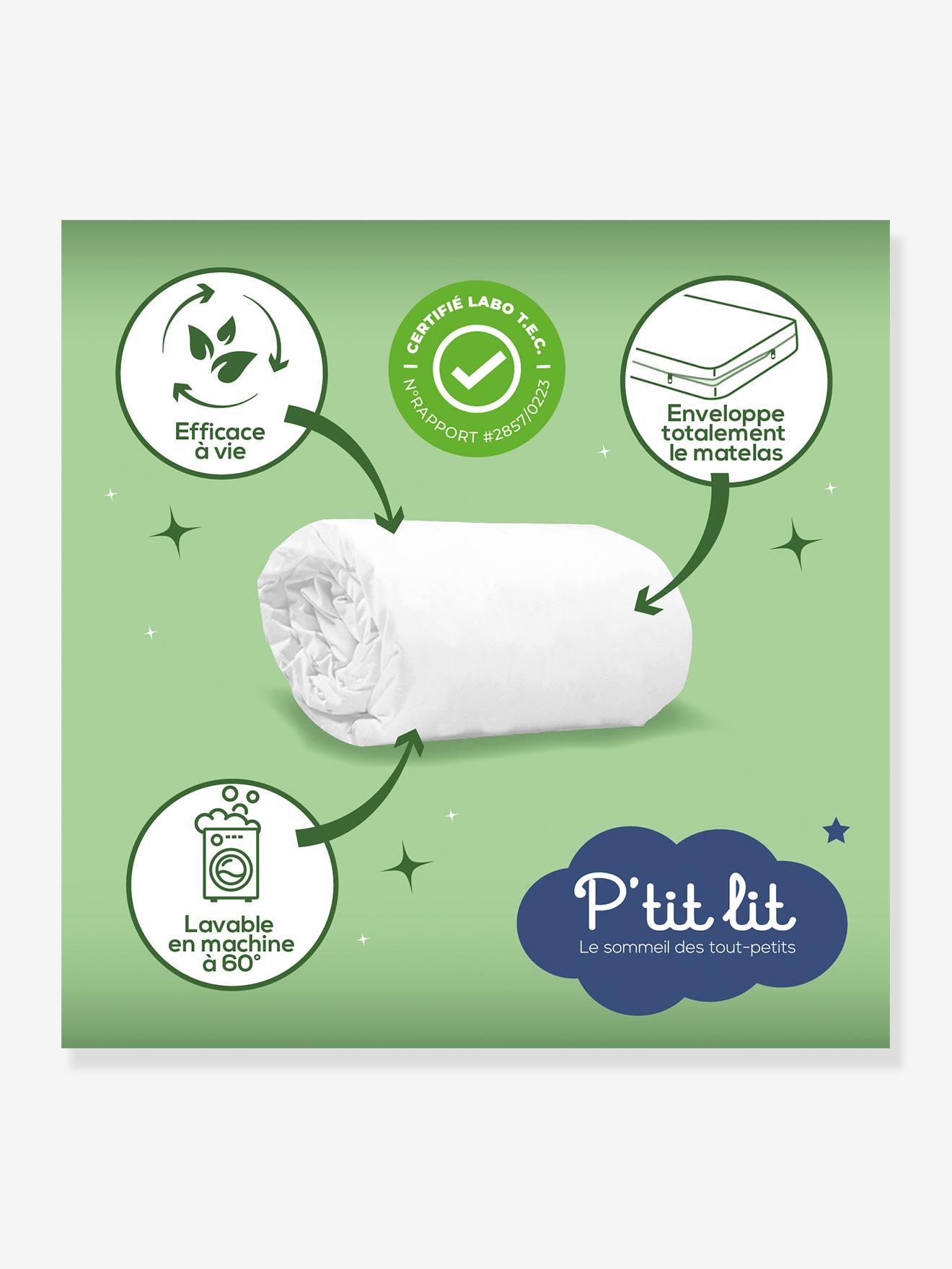 Protège-matelas Complet Blanc Imperméable - Lavable En Machine, Hypoallergénique, Pour Lit 130x180 Cm (taille Complète) - 3