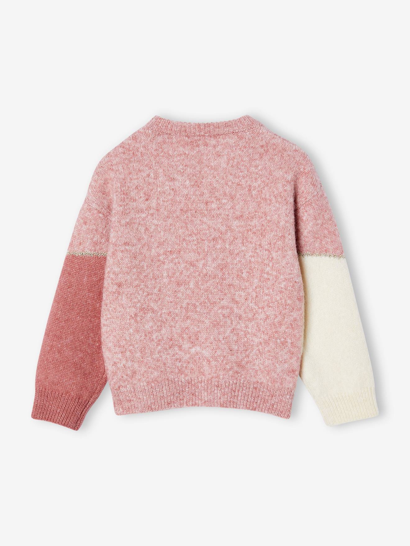 Pull Garçon Col Croisé En Maille Fantaisie - Effet Color Block, 100% Coton, Pour Un Look Stylé Et Chaud - 9
