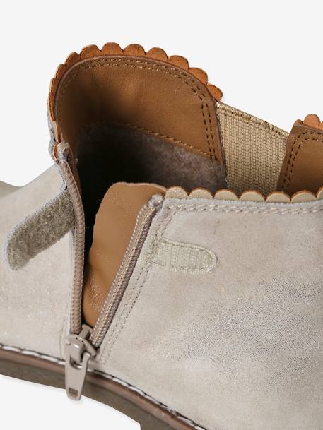 Boots enfant fille cuir élastiquées et zippées bordeaux+camel+marine+or+vert 21 - vertbaudet enfant 