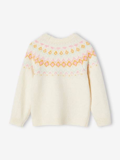 Pull jacquard fille écru 3 - vertbaudet enfant 