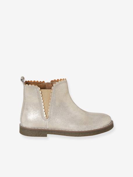 Boots enfant fille cuir élastiquées et zippées bordeaux+camel+marine+or+vert 17 - vertbaudet enfant 