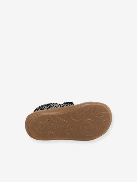 Chaussures Premiers Pas Naturino - En Suède Et Jean - Semelle Caoutchouc/liège - Taille Bébé