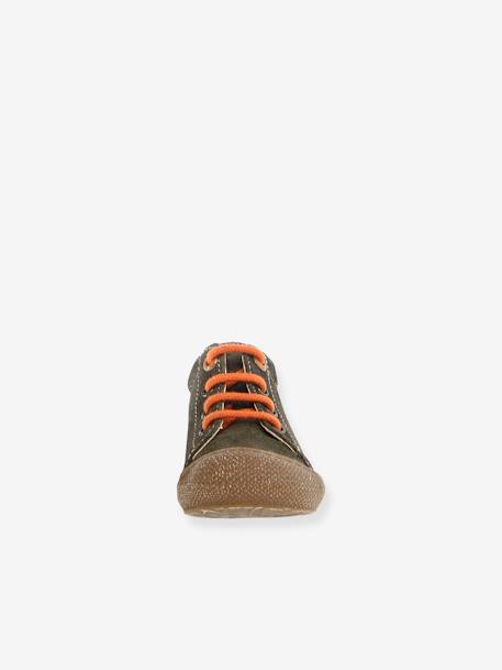 Chaussures premiers pas en suède VERT FONCE UNI 6 - vertbaudet enfant 