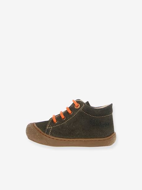 Chaussures premiers pas en suède VERT FONCE UNI 3 - vertbaudet enfant 